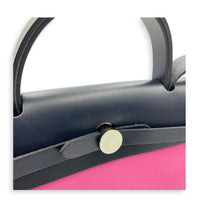 Herbag 31 Pink Top Handle Bag in Canvas, Palladium hardware