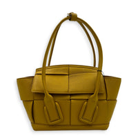 Arco Yellow Top Handle Bag in Calfskin, Silver hardware