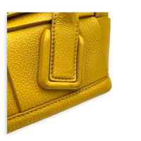 Arco Yellow Top Handle Bag in Calfskin, Silver hardware