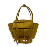 Arco Yellow Top Handle Bag in Calfskin, Silver hardware