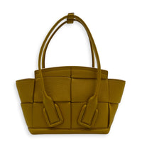 Arco Yellow Top Handle Bag in Calfskin, Silver hardware
