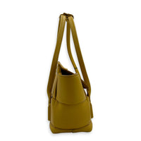 Arco Yellow Top Handle Bag in Calfskin, Silver hardware