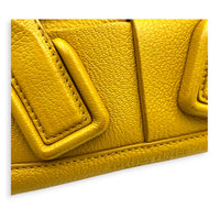 Arco Yellow Top Handle Bag in Calfskin, Silver hardware