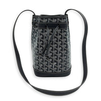 Petit Flot Bucket Bag Grey in Coated Canvas, Silver hardware