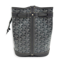 Petit Flot Bucket Bag Grey in Coated Canvas, Silver hardware