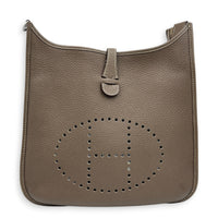 Evelyne III 29 Etoupe Crossbody Bag in Clemence, Palladium hardware