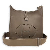 Evelyne III 29 Etoupe Crossbody Bag in Clemence, Palladium hardware
