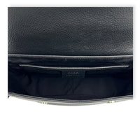 Saddle Mini Black Messenger in Calfskin, Silver hardware