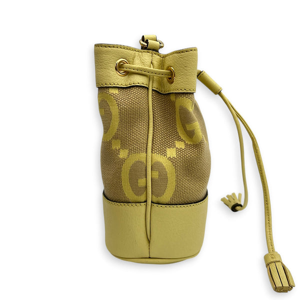 GG Bucket Bag Mini Yellow in Canvas, Gold hardware