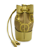 GG Bucket Bag Mini Yellow in Canvas, Gold hardware
