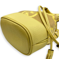 GG Bucket Bag Mini Yellow in Canvas, Gold hardware