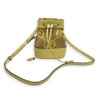 GG Bucket Bag Mini Yellow in Canvas, Gold hardware