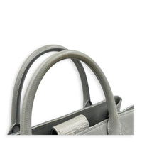 Neo Executive Tote Top Handle Bag Grey in Calfskin, Silver hardware