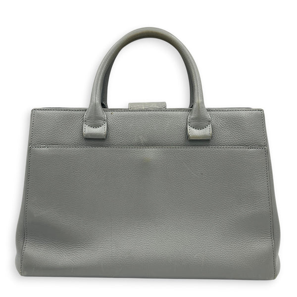 Neo Executive Tote Top Handle Bag Grey in Calfskin, Silver hardware