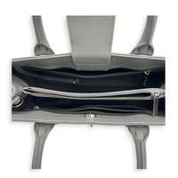 Neo Executive Tote Top Handle Bag Grey in Calfskin, Silver hardware