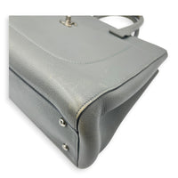 Neo Executive Tote Top Handle Bag Grey in Calfskin, Silver hardware