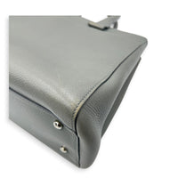 Neo Executive Tote Top Handle Bag Grey in Calfskin, Silver hardware