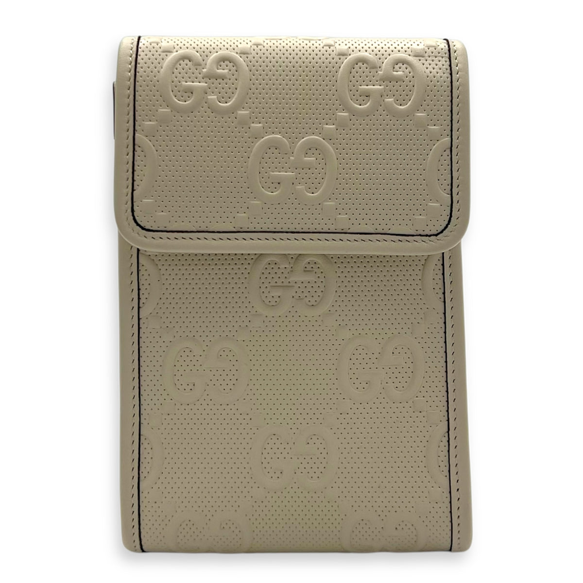 Gucci GG Crossbody Bag White in Calfskin, Silver hardware_1