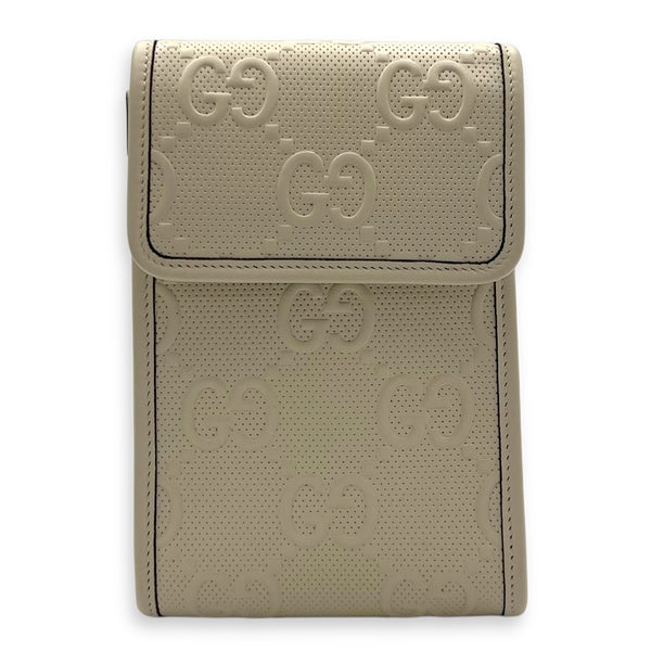Gucci GG Crossbody Bag White in Calfskin, Silver hardware_1
