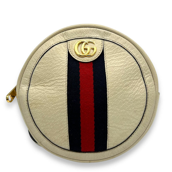 Gucci Ophidia Round Crossbody Bag White in Calfskin, Gold hardware_1