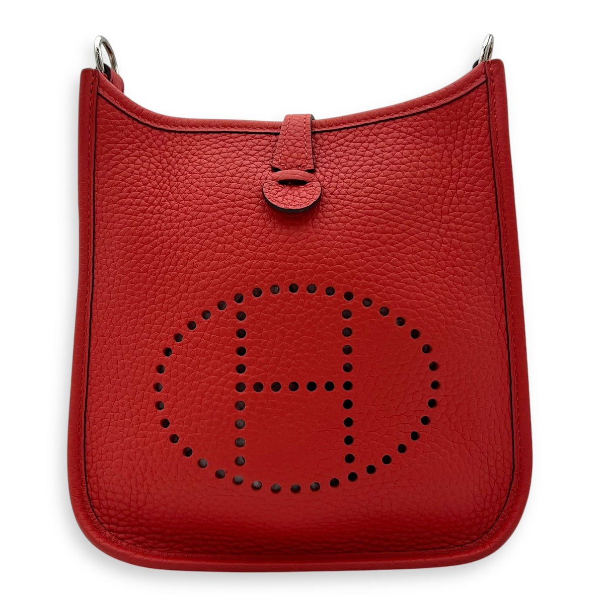 Hermès Evelyne Red in Clemence, Silver hardware_1