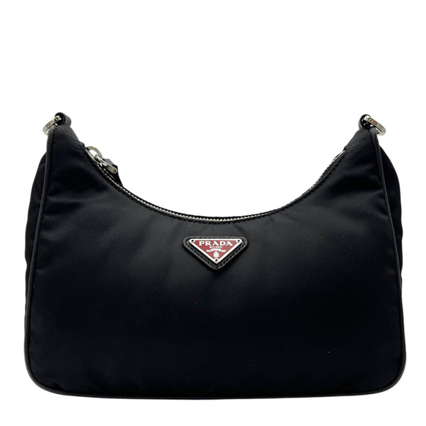 Prada Re-Nylon Crossbody Bag Black in Re-Nylon, Silver hardware_1