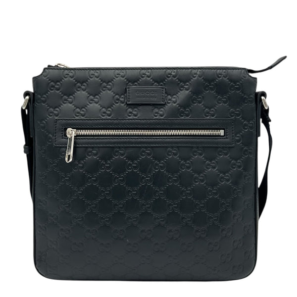 Gucci Guccissima Crossbody Bag Black in Calfskin, Silver hardware_1