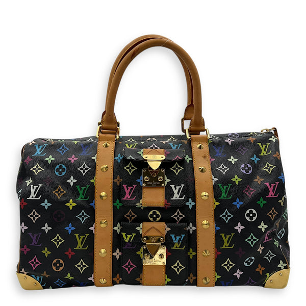 Louis Vuitton Keepall Top Handle Bag Multi-colour in Coated Canvas, Gold hardware_1