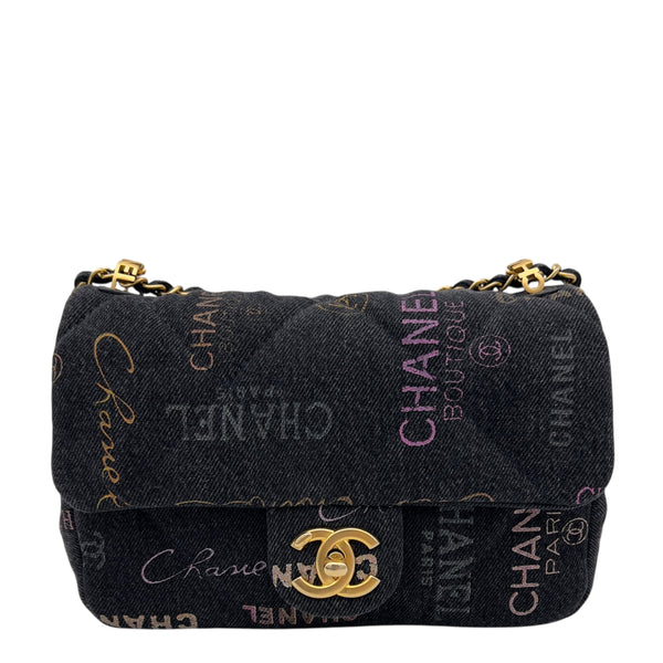 Chanel Mood Multi-colour Shoulder Bag in Denim, Gold hardware_1