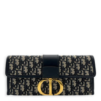 Christian Dior Montaigne Crossbody Bag Medium Blue in Canvas, Gold hardware_1