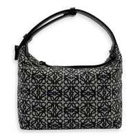Loewe Cubi Top Handle Bag Blue in Jacquard, Gold hardware_1