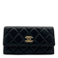 Chanel CC Wallet On Chain Black in Lambskin, Gold hardware_1
