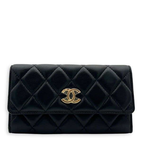 Chanel CC Wallet On Chain Black in Lambskin, Gold hardware_1