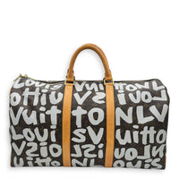 Louis Vuitton Stephen Sprouse Keepall 50 Brown Duffle Bag in Coated Canvas, Gold hardware_1