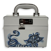 Dior Kenny Scharf Vanity Top Handle Bag Grey in Calfskin, Silver hardware_14