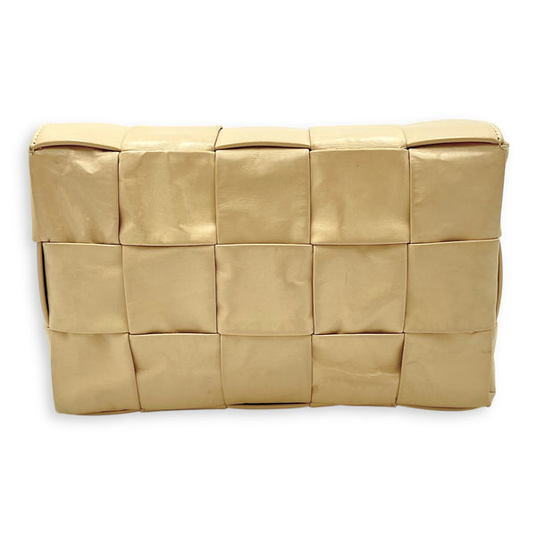Bottega Veneta Cassette Crossbody Bag Beige in Calfskin, Silver hardware_2