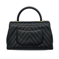 Chanel Coco Medium Black Top handle Bag in Caviar Leather, Gold hardware_2