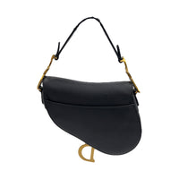 Christian Dior Saddle with Strap Mini Black Crossbody Bag in Calfskin, Brushed Gold hardware_2