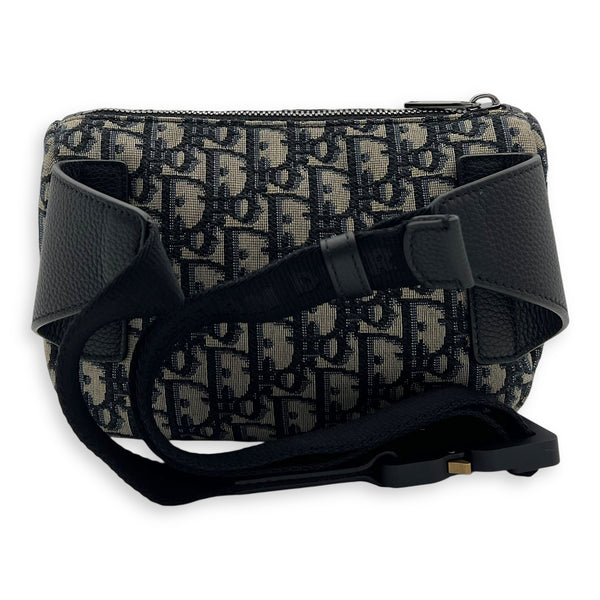 Christian Dior Oblique Belt Bag Blue in Jacquard, Silver hardware_2