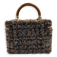 Chanel Vanity Case Wood Multi-colour Top Handle Bag in Tweed, Gold hardware_2