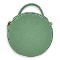 Chanel CC Top Handle Bag Green in Caviar Leather, Gold hardware_12