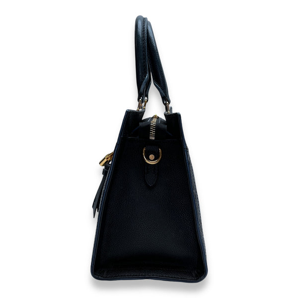 Sully PM Black Top Handle Bag in Monogram Empreinte Leather, Gold hardware