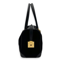 Gucci Boston Top Handle Bag Black in Suede Leather, Gold hardware_3