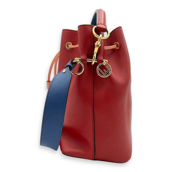 Fendi Mon Tresor Bucket Bag Red in Calfskin, Gold hardware_3
