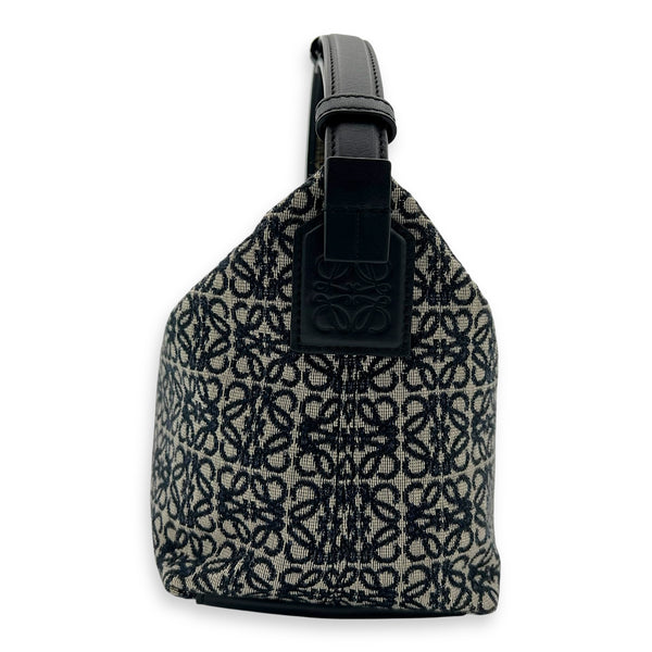 Loewe Cubi Top Handle Bag Blue in Jacquard, Gold hardware_3