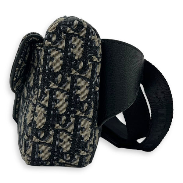Christian Dior Oblique Belt Bag Blue in Jacquard, Silver hardware_3