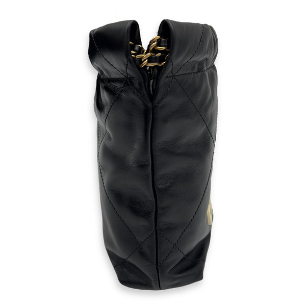 Chanel 22 Tote Shoulder Bag Mini Black in Lambskin, Gold hardware_6