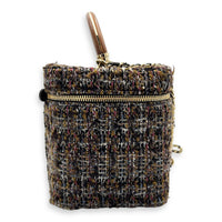 Chanel Vanity Case Wood Multi-colour Top Handle Bag in Tweed, Gold hardware_3