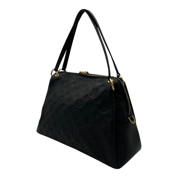 Ponthieu Black Top Handle Bag in Monogram Empreinte Leather, Gold hardware