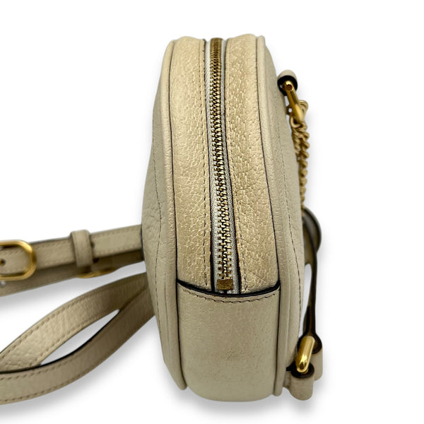 Gucci Ophidia Round Crossbody Bag White in Calfskin, Gold hardware_4